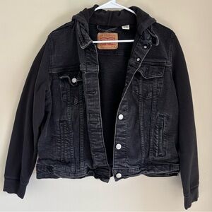 Levi's Black Hooded Denim Jacket